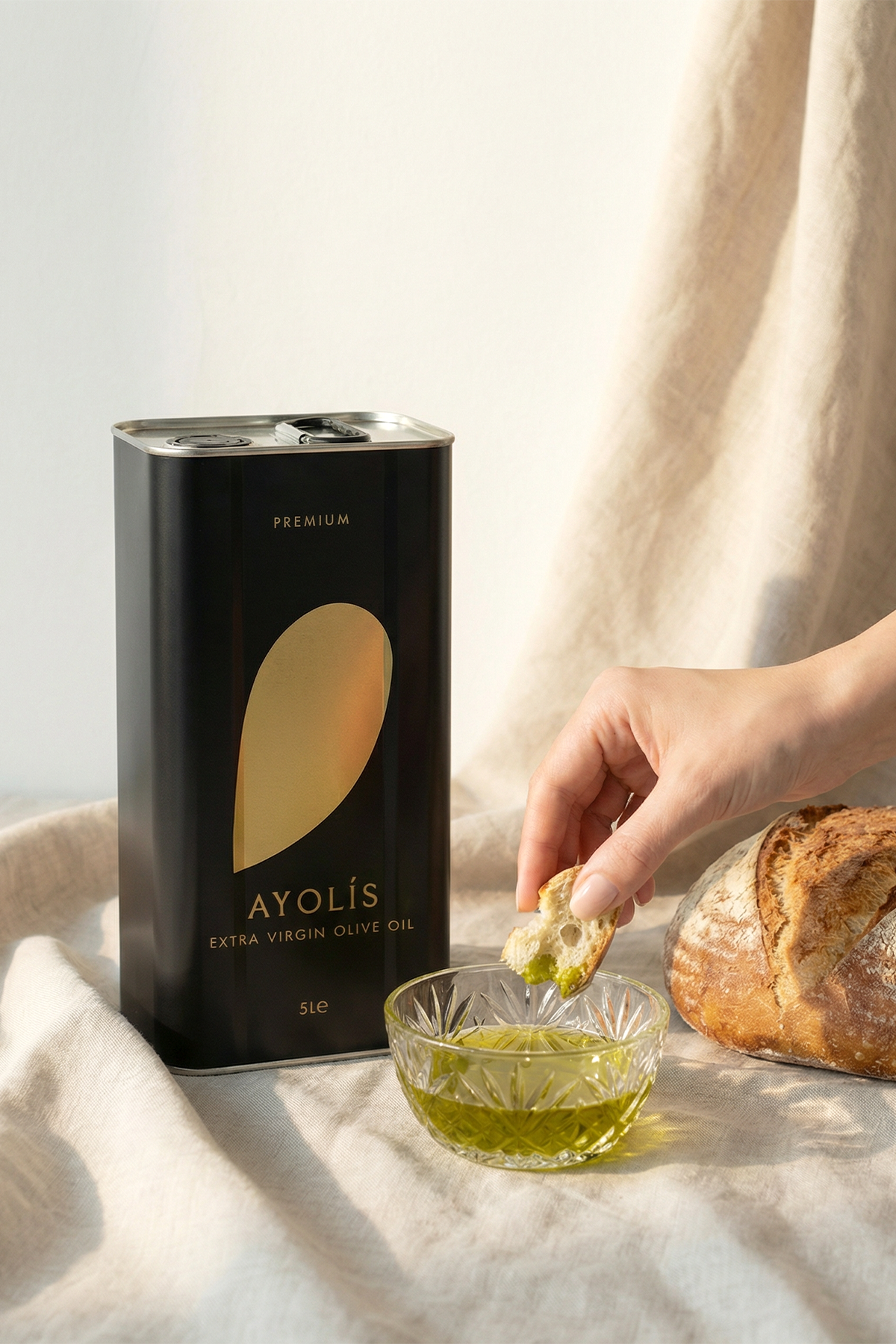 Ayolis Premium Gourmet Trilye Extra Virgin Olive Oil, 5L – Early Harvest, Cold Pressed