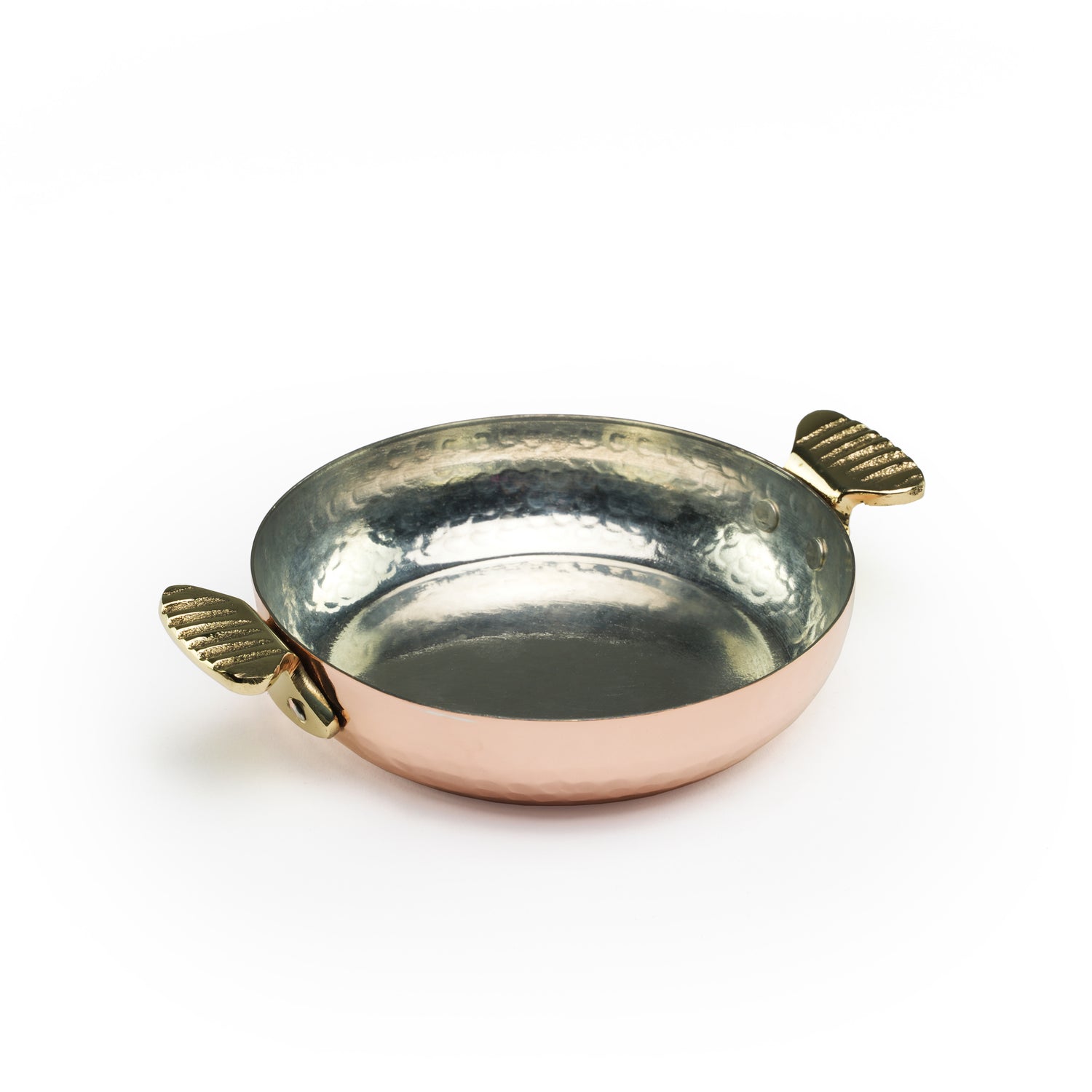 Handcrafted Copper Pan with Fish-Shaped Brass Handles – Traditional Turkish Sahan