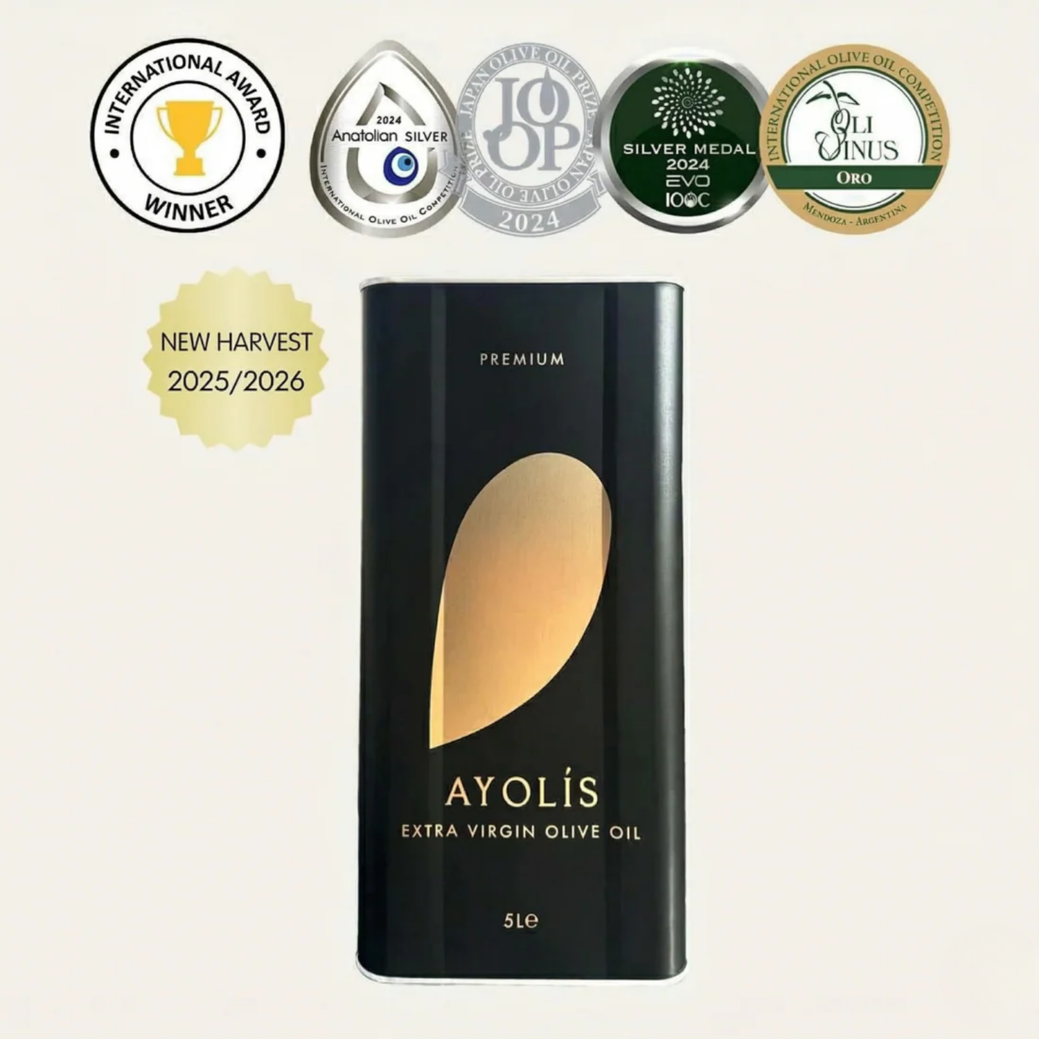 Ayolis Premium Gourmet Memecik Extra Virgin Olive Oil, 5L – Early Harvest, Cold Pressed
