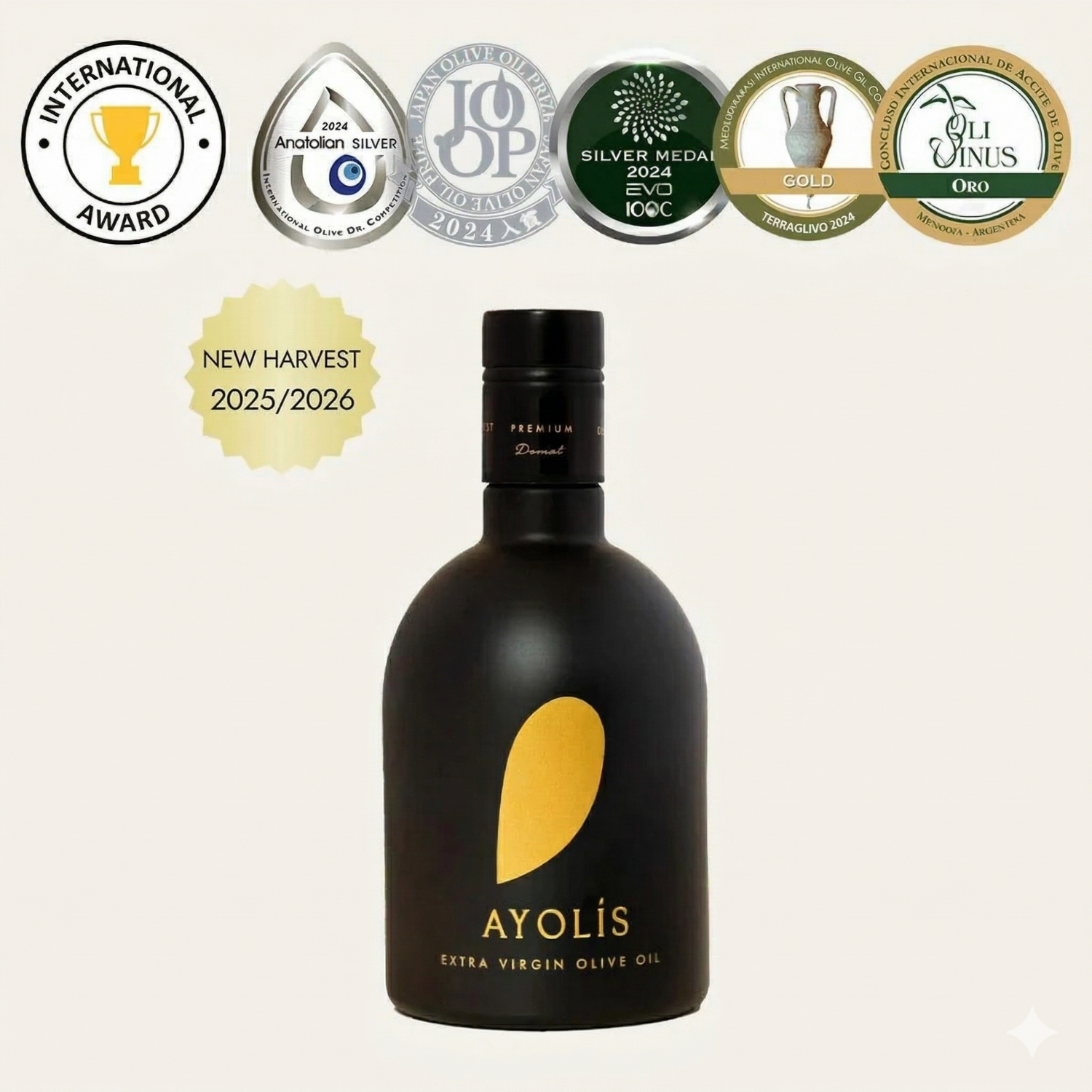 Ayolis Premium Gourmet Domat Extra Virgin Olive Oil, 500ml – Early Harvest, Cold Pressed