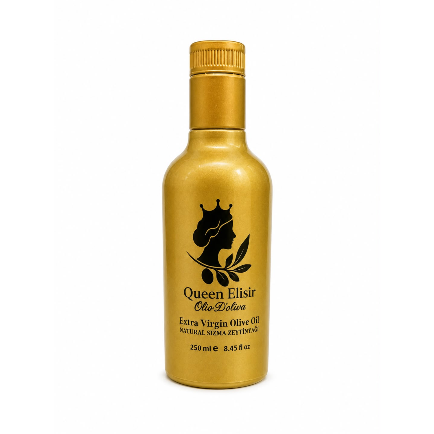 طلب مسبق – Queen Elisir Elixir D’Or إصدار الذهب 24 قيراط، زيت زيتون بكر ممتاز، 250 مل