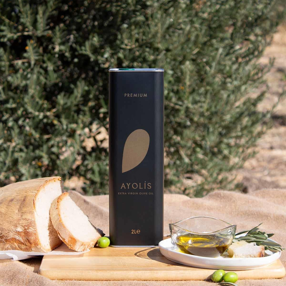 Ayolis Premium Gourmet Domat Extra Virgin Olive Oil, 2L – Early Harvest, Cold Pressed