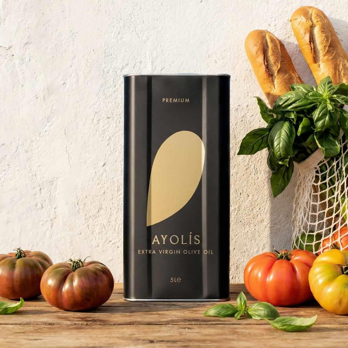Ayolis Premium Gourmet Domat Extra Virgin Olive Oil, 5L – Early Harvest, Cold Pressed