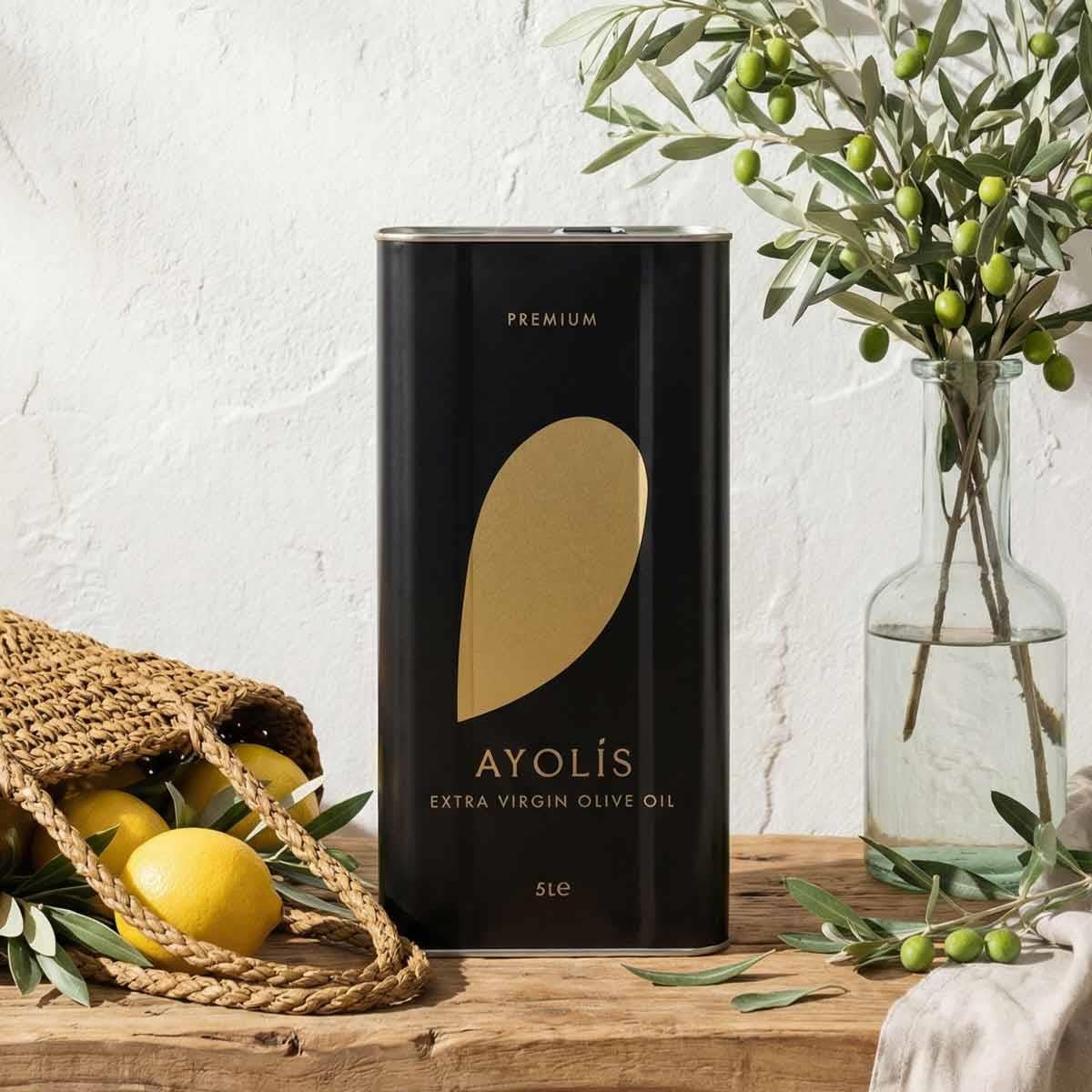 Ayolis Premium Gourmet Memecik Extra Virgin Olive Oil, 5L – Early Harvest, Cold Pressed