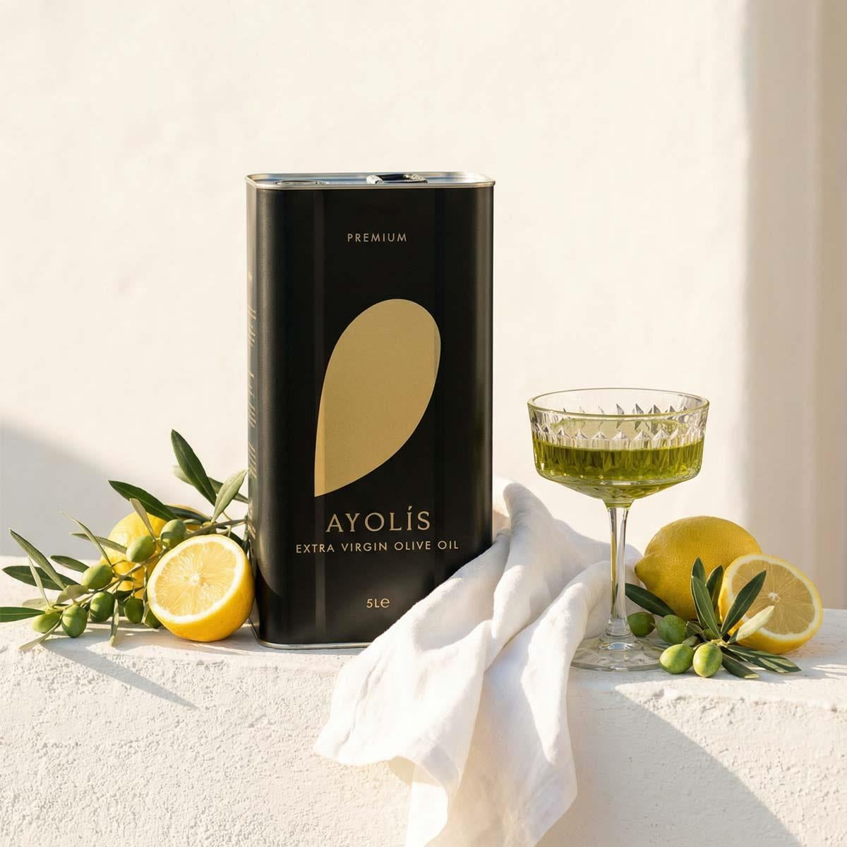 Ayolis Premium Gourmet Memecik Extra Virgin Olive Oil, 5L – Early Harvest, Cold Pressed