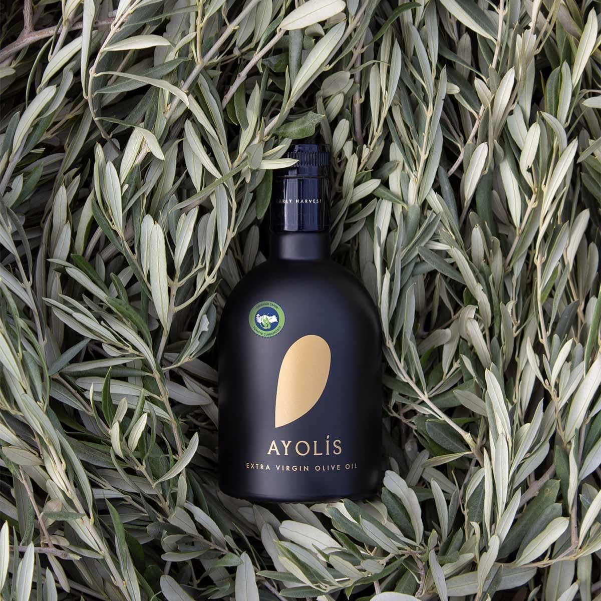 Ayolis Premium Organic Extra Virgin Olive Oil, 500ml – Cold Pressed, High Polyphenol