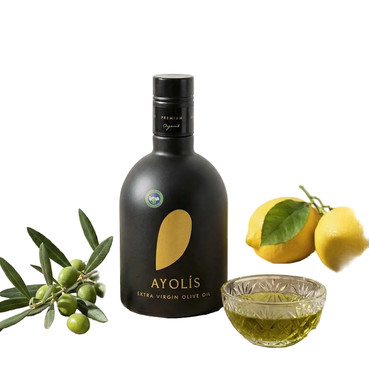 Ayolis Premium Organic Extra Virgin Olive Oil, 500ml – Cold Pressed, High Polyphenol