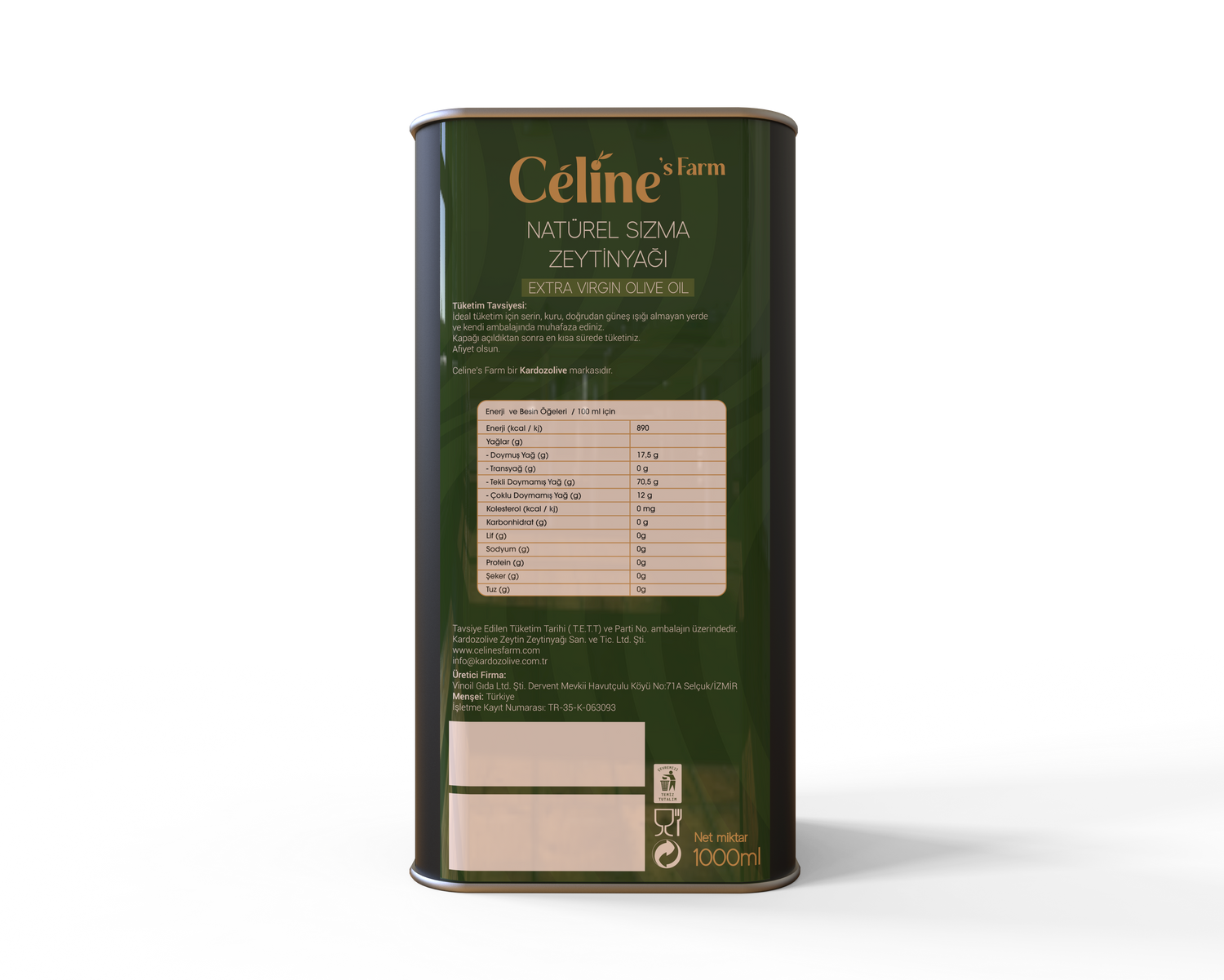 1L Ripe Harvest Extra Virgin Olive Oil – Cold Pressed, Premium Anatolian Quality