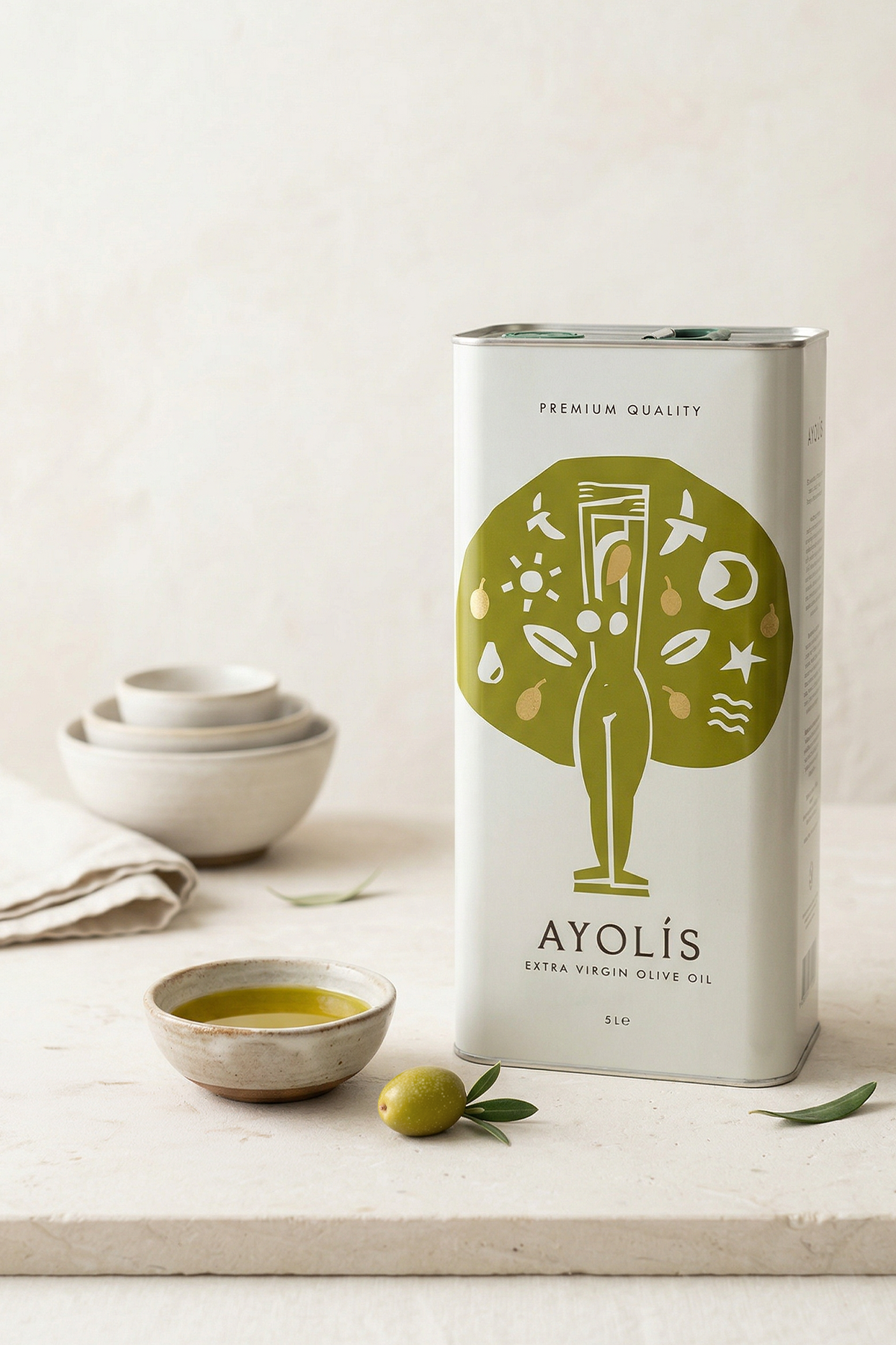 Ayolis Premium Mother & Baby Early Harvest Extra Virgin Olive Oil, 5L – High Polyphenol, Cold Pressed